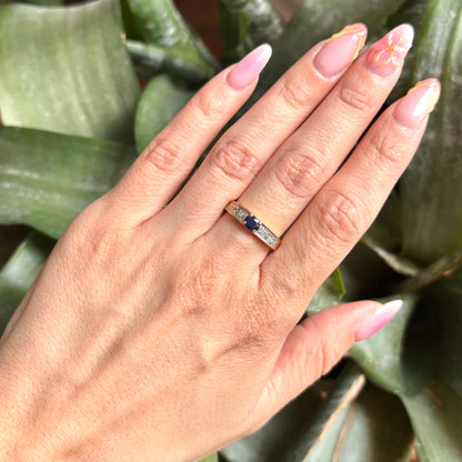 Bague Jonc - Or Jaune 750 & Saphir