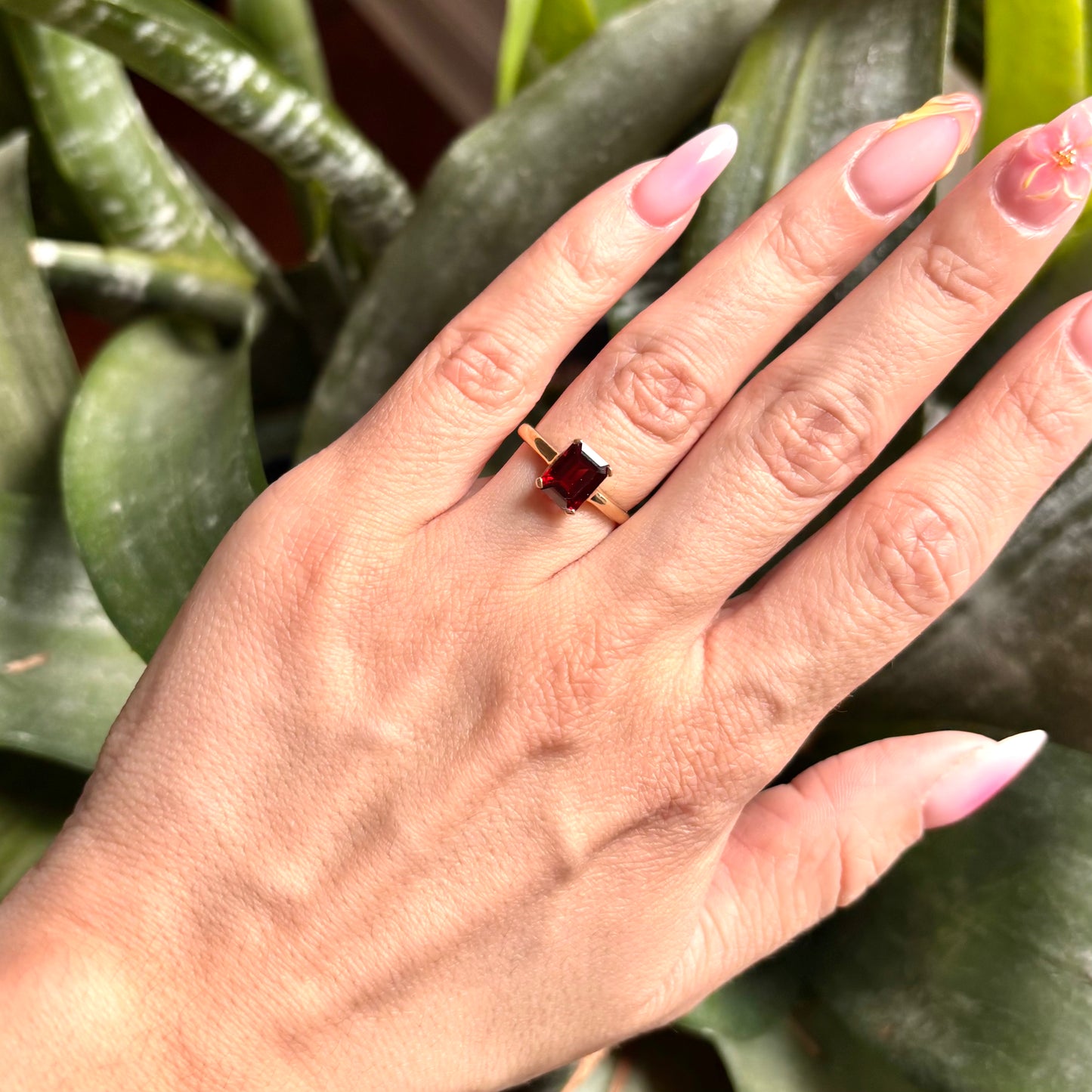 Bague Grenat - Or Jaune 750 & Grenat