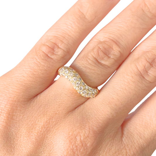 Bague Alliance Pavée - Or Jaune 750 & Diamants