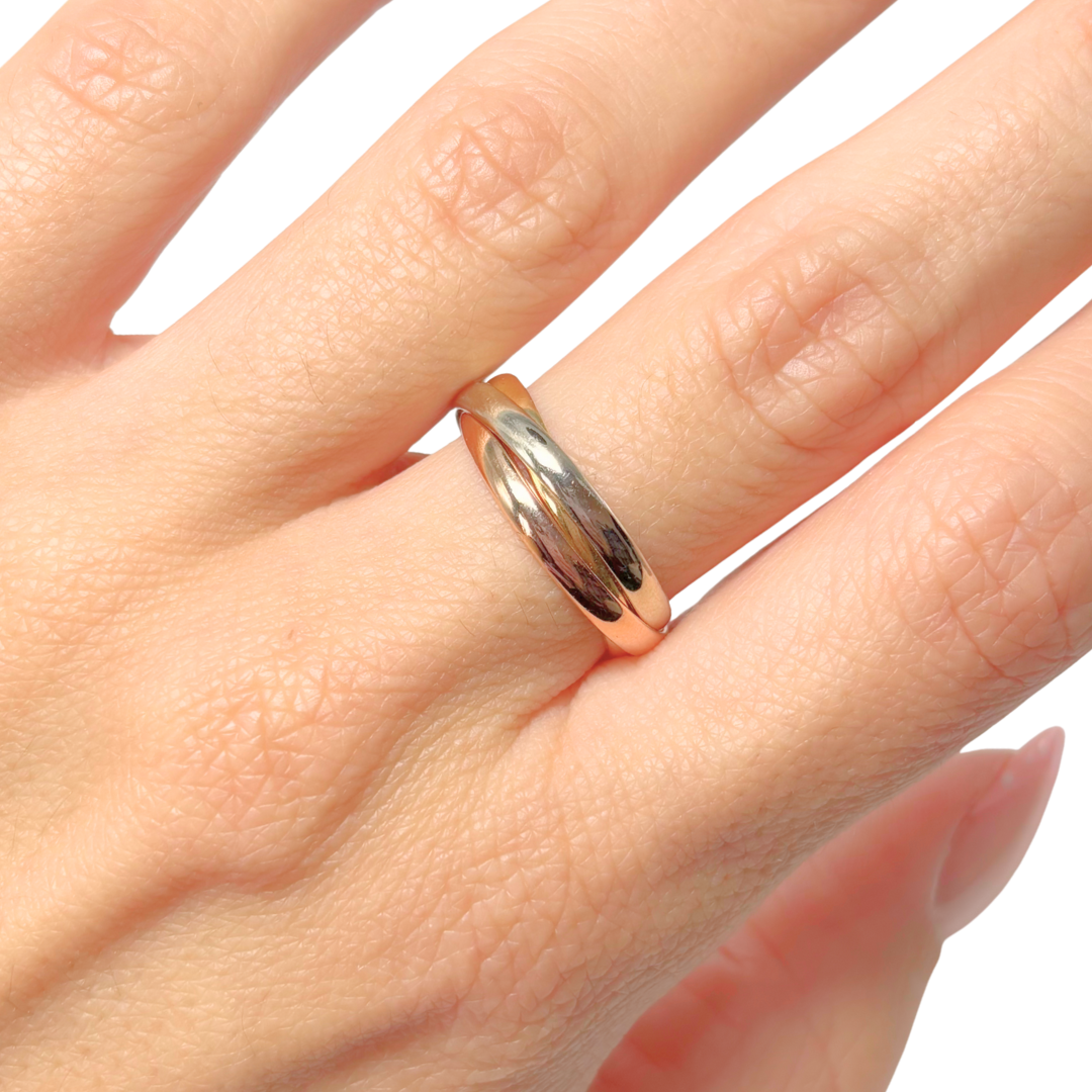 Bague Alliance - 3 Ors Jaune/Rose/Blanc 750