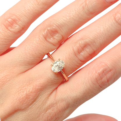 Bague Solitaire - Or Jaune 750 & Diamant de Synthèse