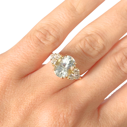 Bague Nausicaä Grande - Or Jaune 750 Aigue-Marine & Diamants