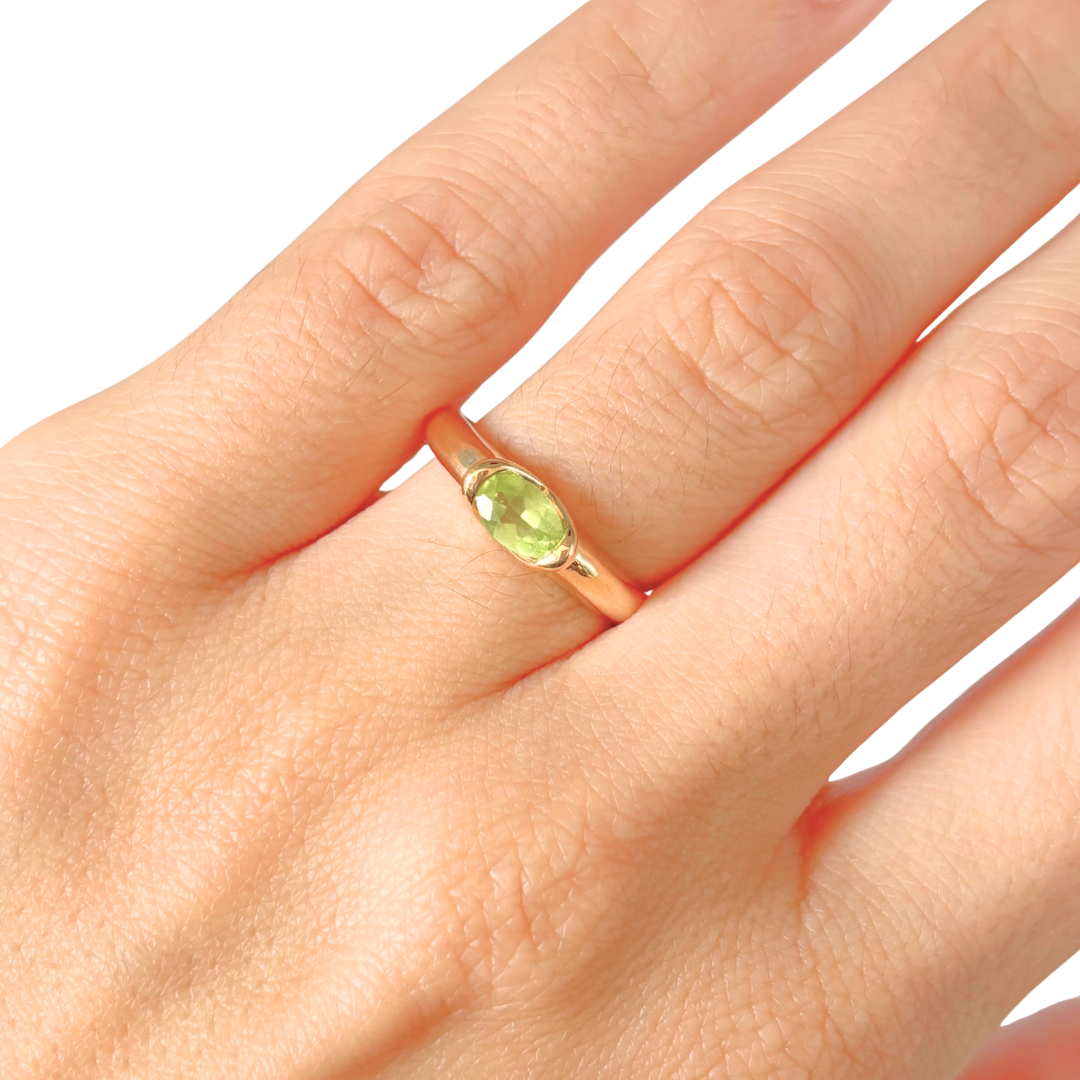 Bague Jonc - Or Jaune 750 & Péridot