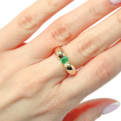 Bague Jonc - Or Jaune 750 & Émeraude