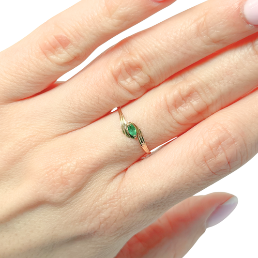 Bague Tourbillon - Or Jaune 750 & Émeraude