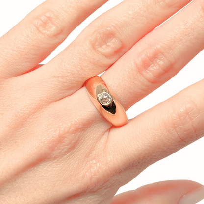 Bague Jonc - Or Jaune 750 & Diamant