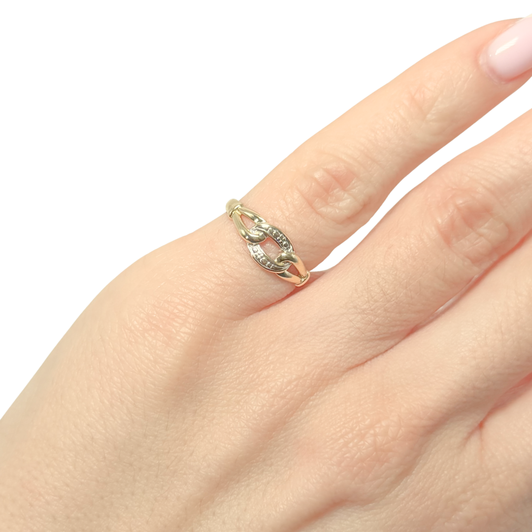 Bague Noeud - Or Jaune/Blanc 750