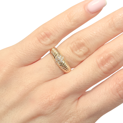 Bague Jonc - Or Jaune 750 & Diamants