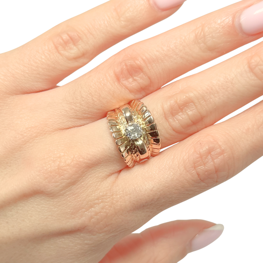 Bague Vintage Style Art Déco Plaqué Or Taille 54 Fr Retro Élégant, Chic, Cocktai Doré Bague Vintage Style Art Déco Plaqué Or Taille 54 Fr Retro Élégant, Chic, Cocktai Doré