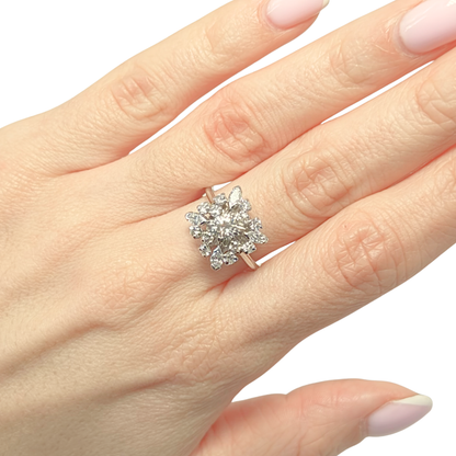 Bague Marguerite Vintage - Or Blanc 750 & Diamants