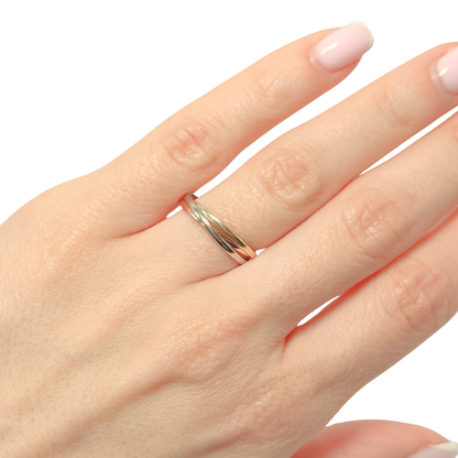 Bague Alliance - 3 Ors Jaune/Rose/Blanc 750