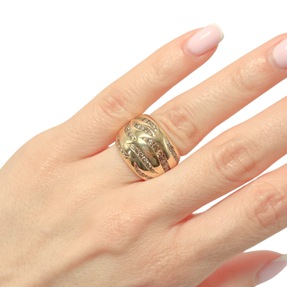 Bague Jonc - Or Jaune 750 & Diamants