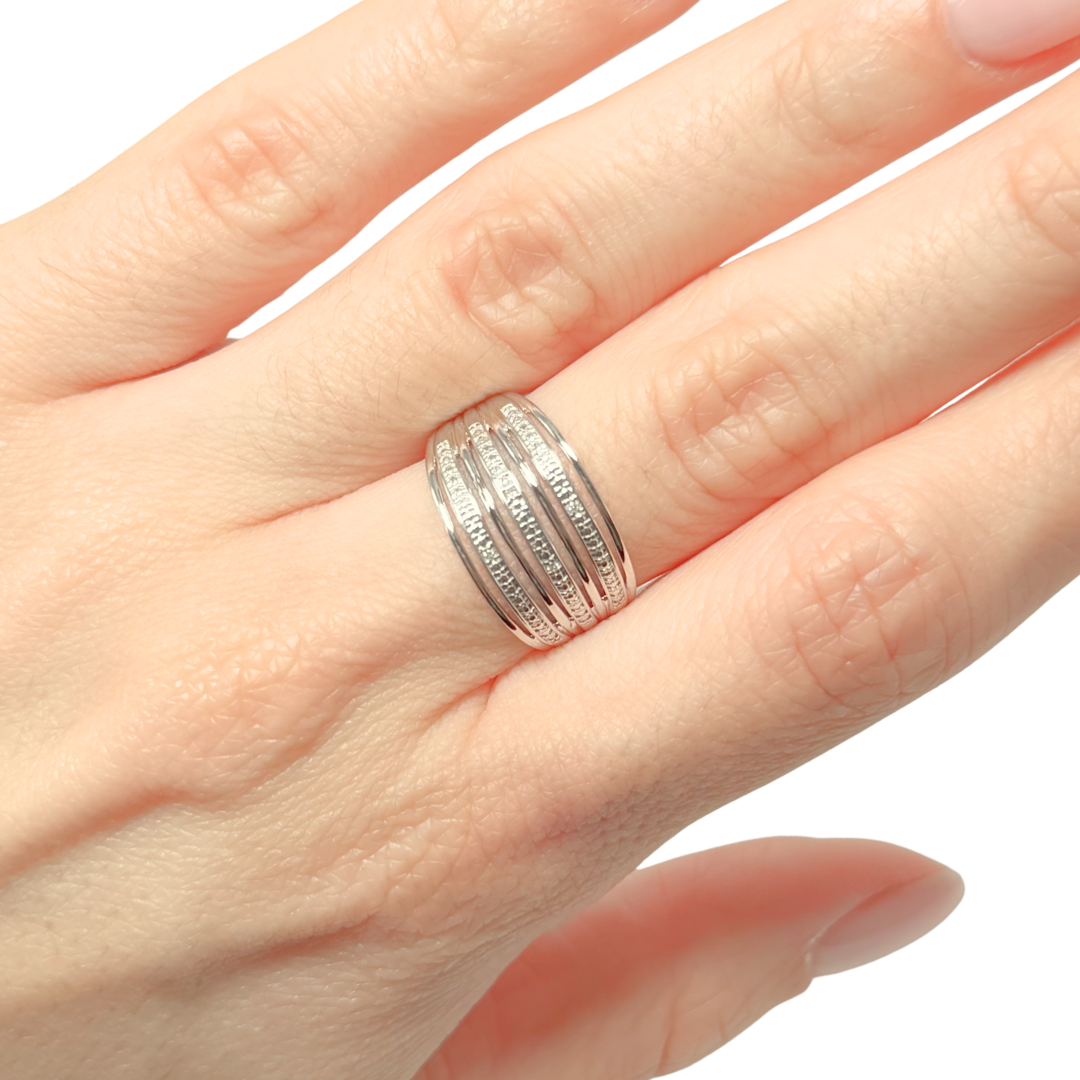 Bague Jonc - Or Blanc 750 & Diamants