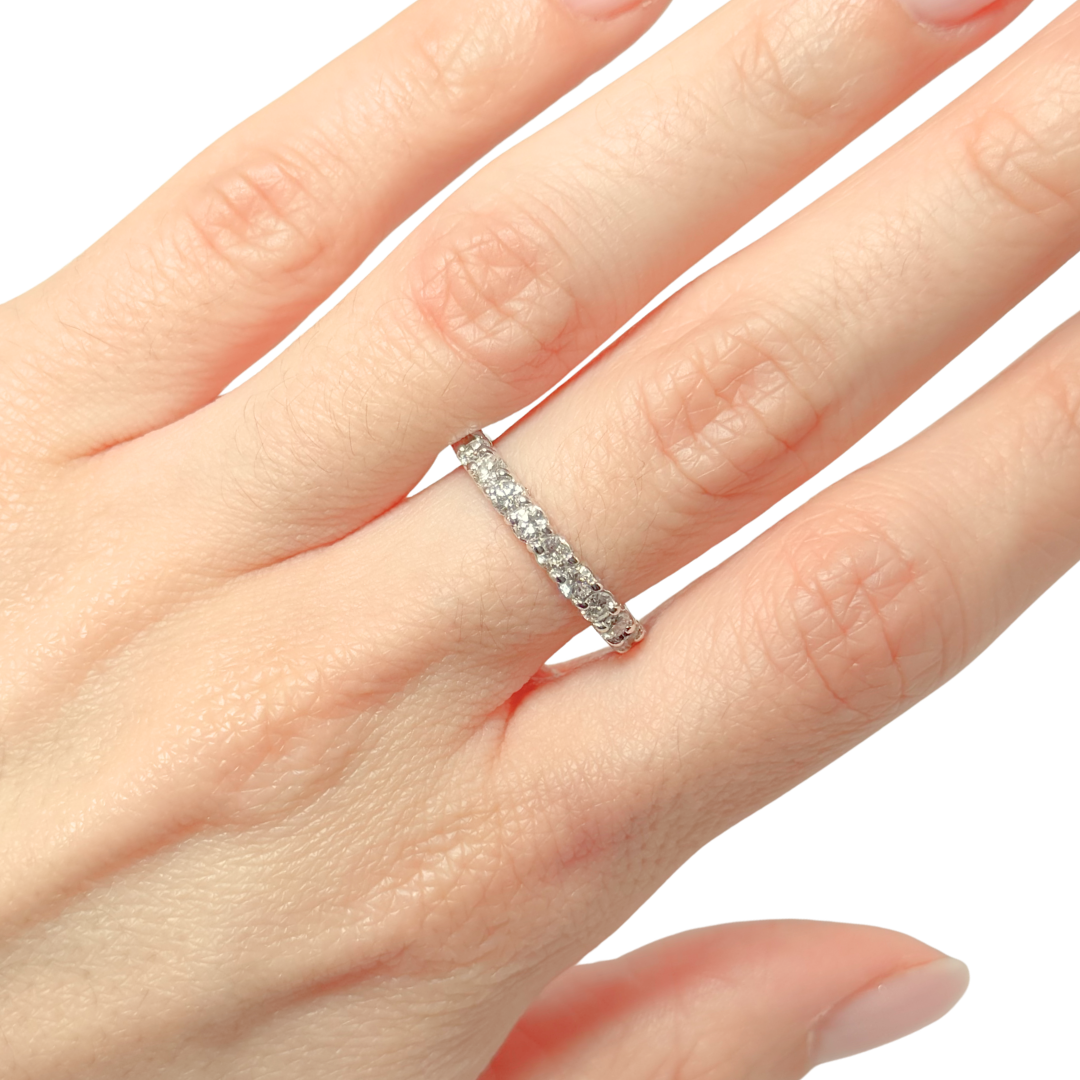 Bague Alliance Tour Complet - Or Blanc 750 & Diamants