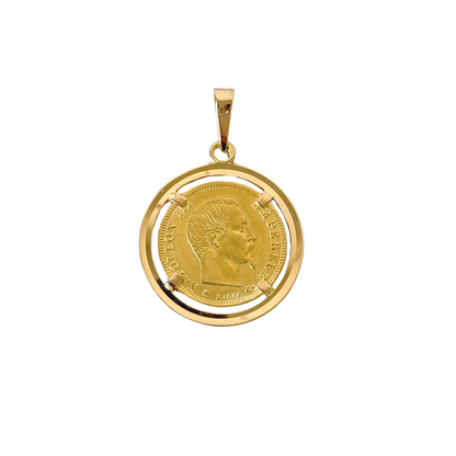 Pendentif Pièce - Or Jaune 750 & Pièce 5 Francs Napoléon