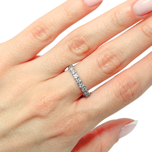 Bague Alliance Tour Complet - Or Blanc 750 & Diamants