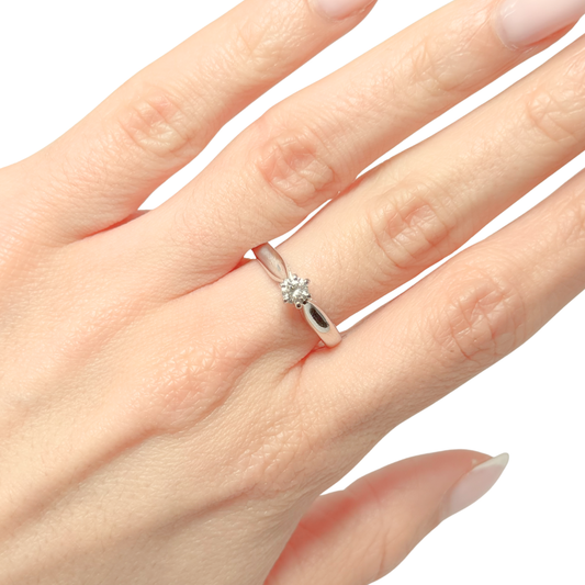 Bague Solitaire - Or Blanc 750 & Diamant