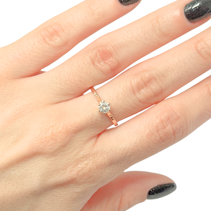 Bague Solitaire  - Or Rose 750 & Diamant
