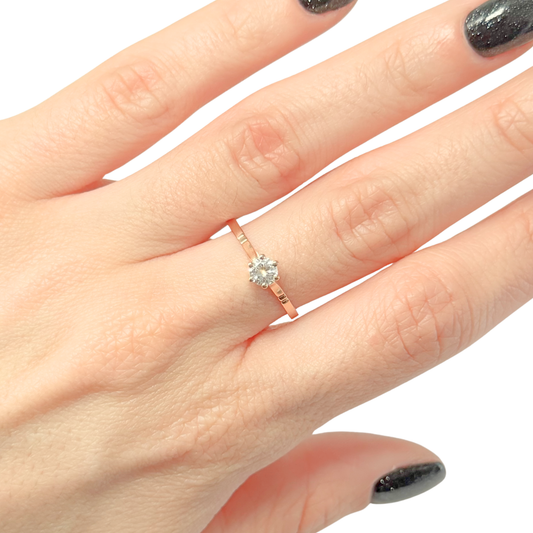 Bague Solitaire  - Or Rose 750 & Diamant