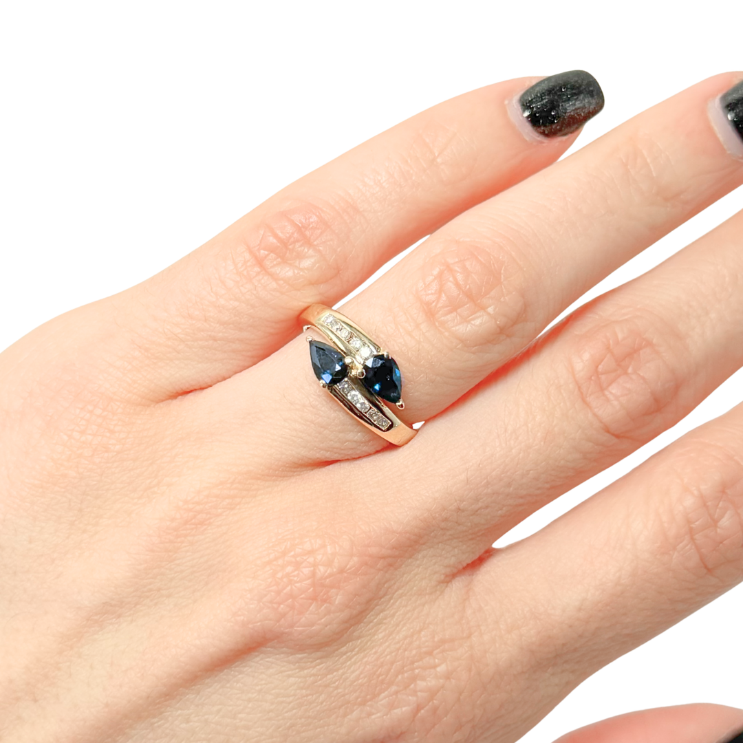 Bague Toi & Moi - Or Jaune 750 Saphirs & Diamants