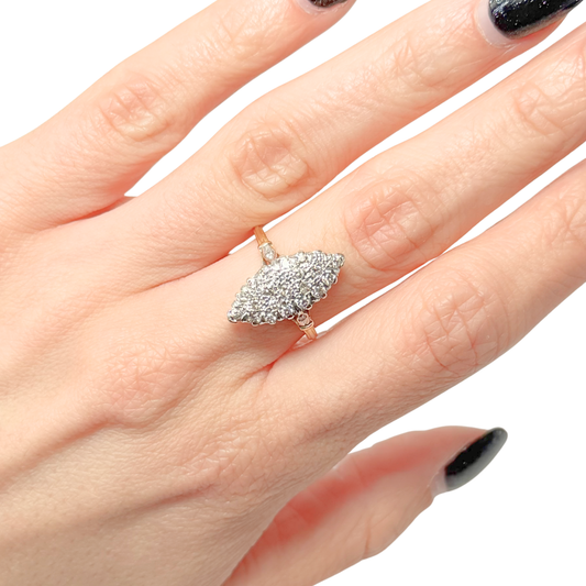 Bague Marquise Vintage - Or Jaune 750 & Diamants