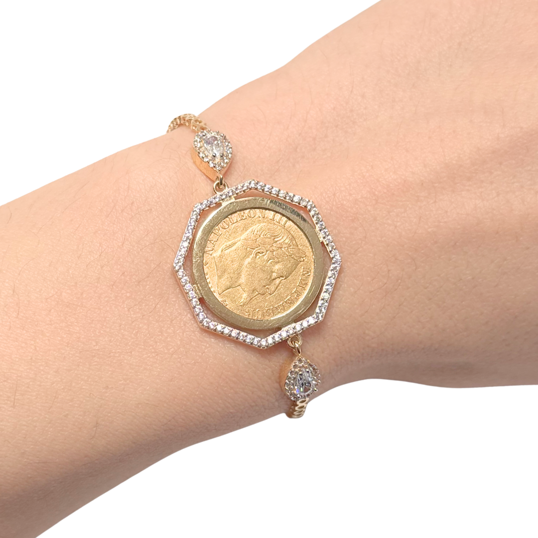 Bracelet Pièce - Or Jaune 750 & Pièce 10 Francs Napoléon