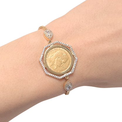 Bracelet Pièce - Or Jaune 750 & Pièce 10 Francs Napoléon