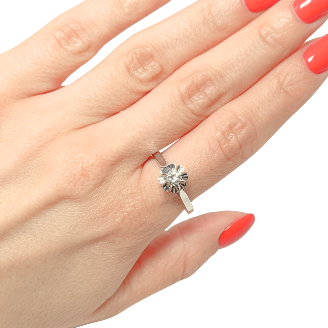 Bague Vintage en or scintillant