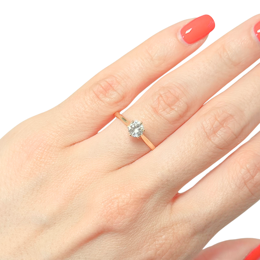 Bague Solitaire - Or Jaune 750 & Diamant
