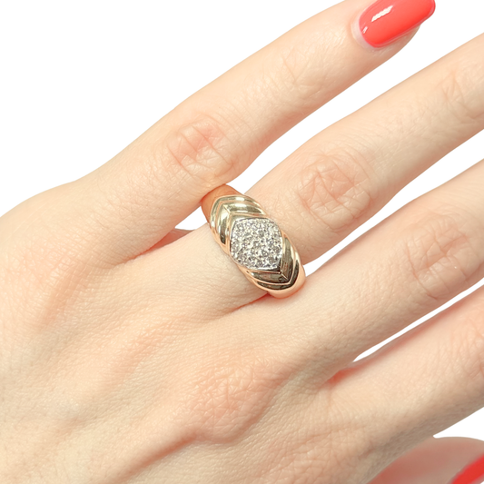Bague Jonc - Or Jaune 750 & Diamants