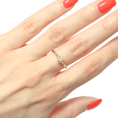 Bague Solitaire - Or Jaune 750 & Diamant