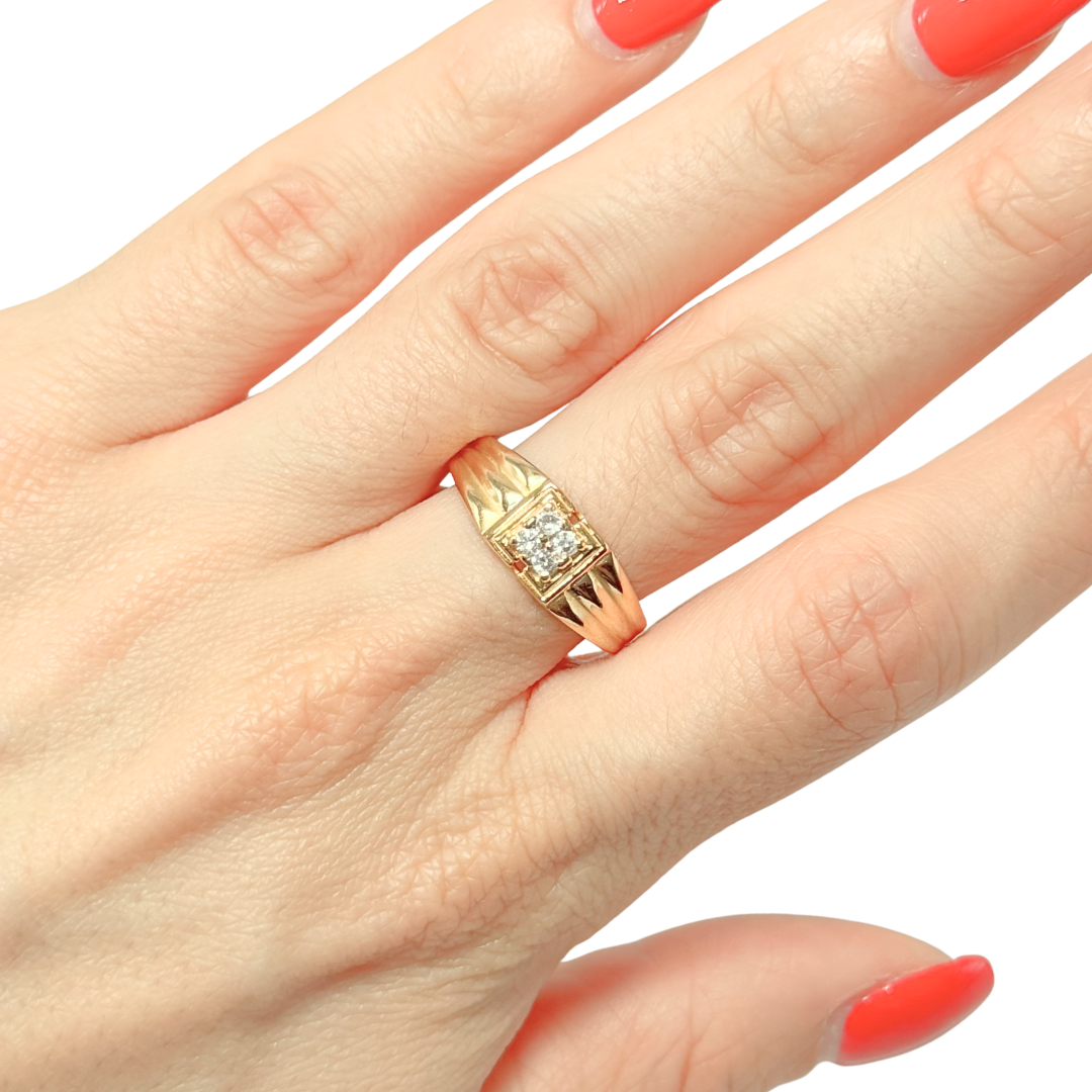 Bague Jonc - Or Jaune 916 & Diamants