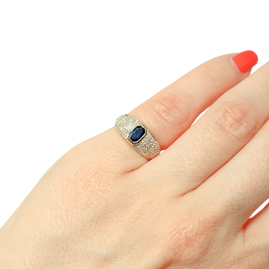 Bague Jonc - Or Jaune 750 & Saphir