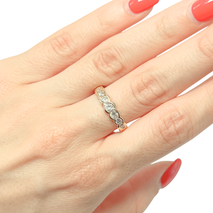 Bague Semi Alliance - Or Jaune 750 & Diamants