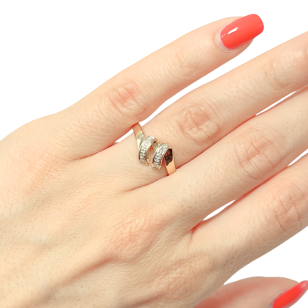Bague Vague - Or Jaune 750 & Diamants