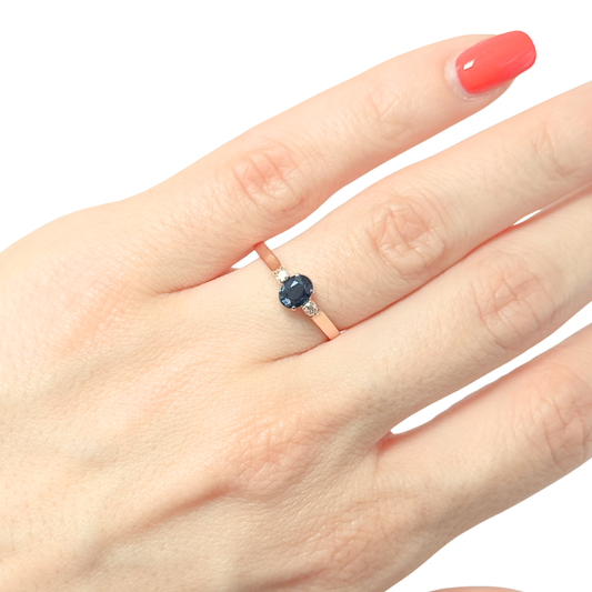 Bague Trilogie - Or Jaune 750 Saphir & Diamants