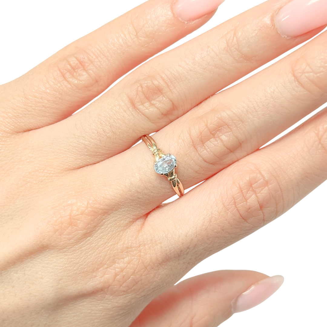 Bague Aigue-Marine - Or Jaune 750