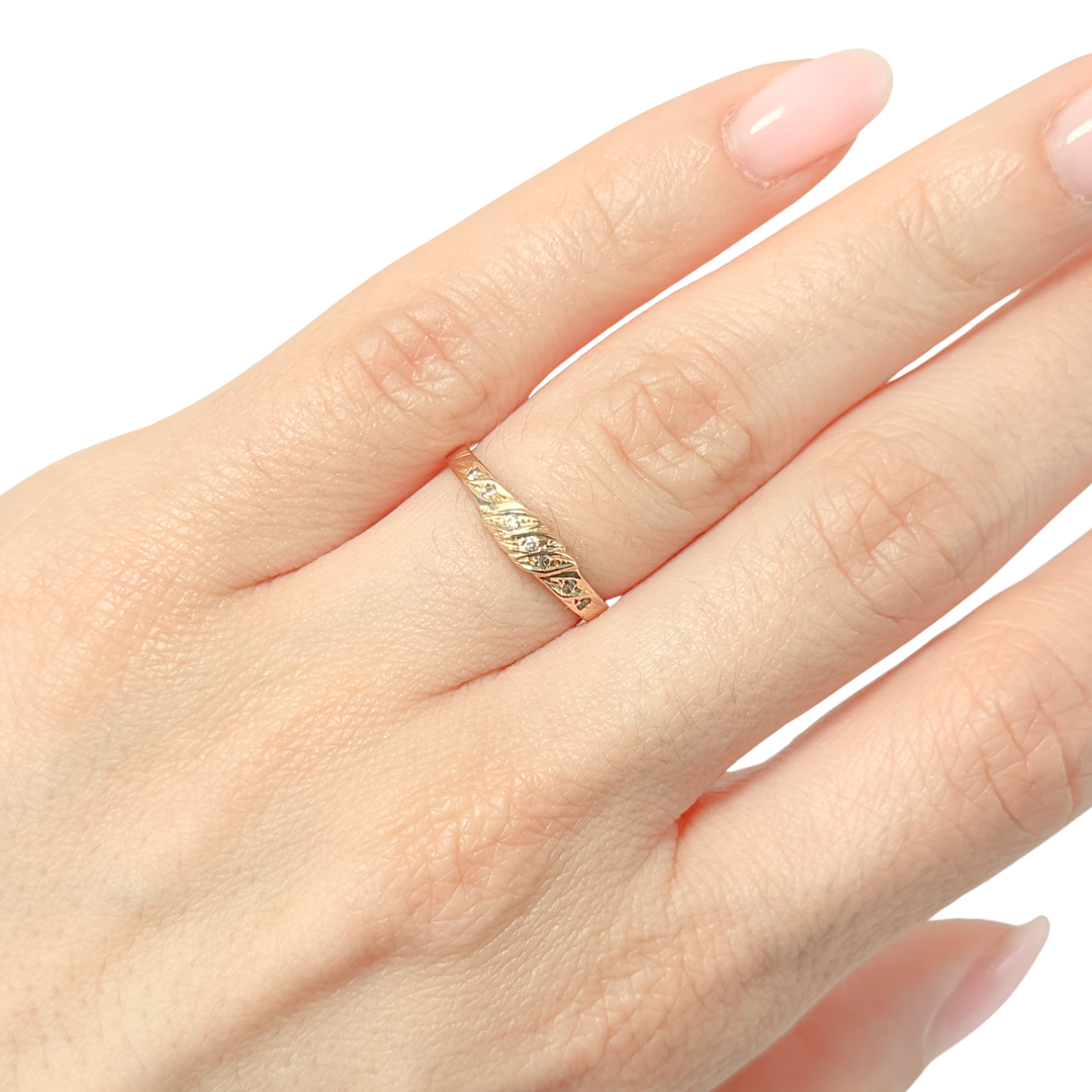 Bague Jonc - Or Jaune 750 & Diamants