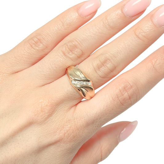 Bague Jonc - Or Jaune 750 & Diamants