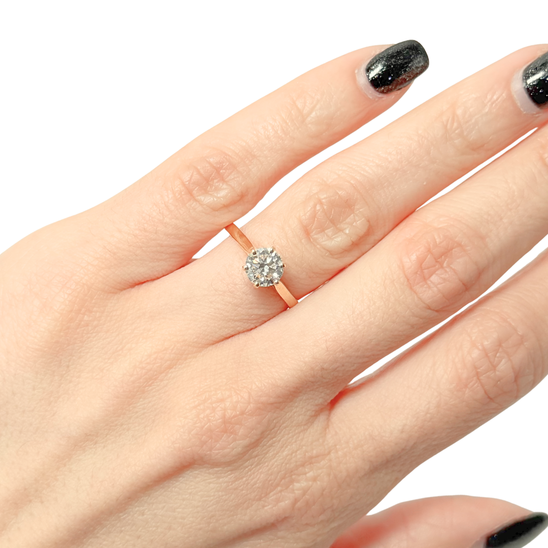 Bague Solitaire - Or Jaune 750 & Diamant