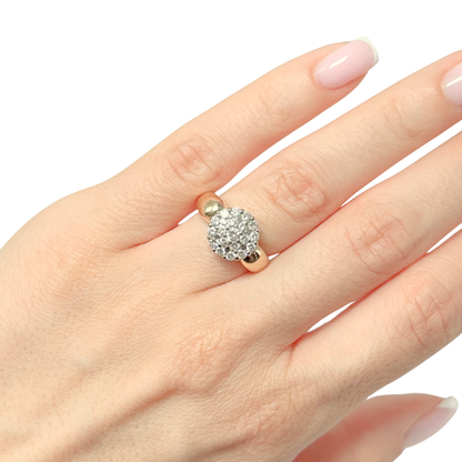 Bague Dôme Pavée - Or Jaune 750 & Diamants