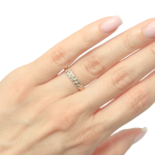 Bague Alliance - Or Jaune 750 & Diamants