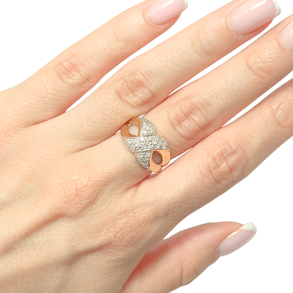 Bague Jonc Entrelacs - Or Jaune 750 & Diamants