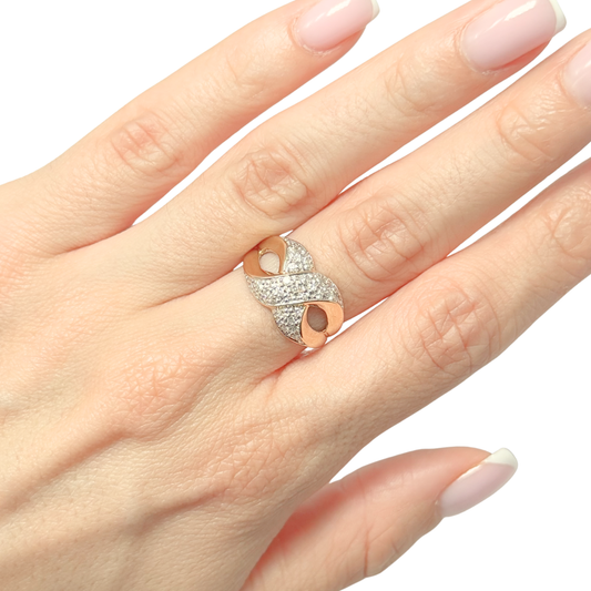 Bague Jonc Entrelacs - Or Jaune 750 & Diamants