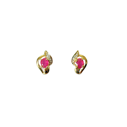Boucles D'oreilles Rubis - Or Jaune 750