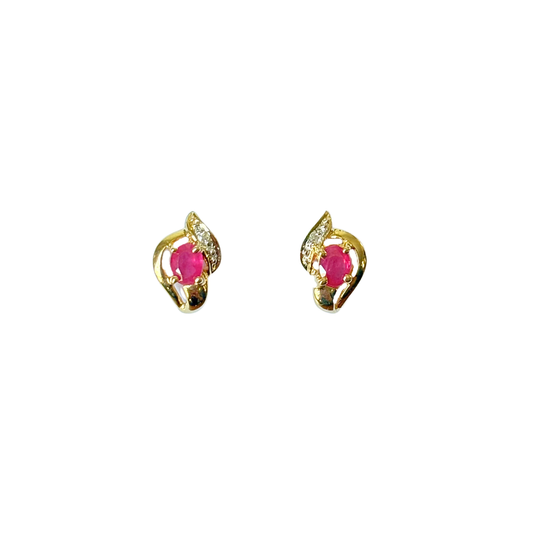Boucles D'oreilles Rubis - Or Jaune 750