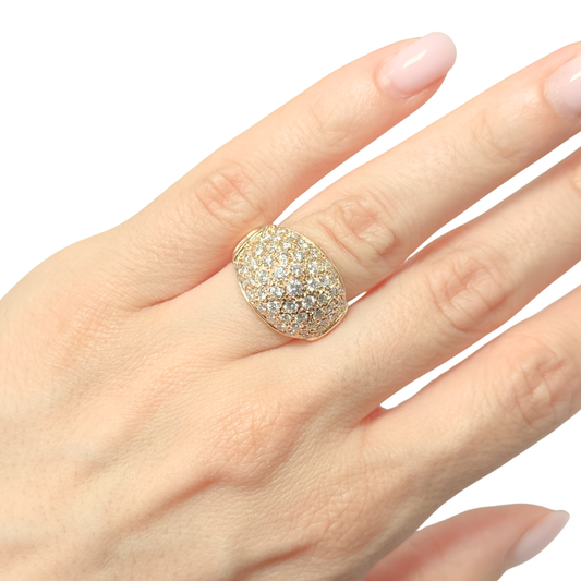 Bague Boule - Or Jaune 750 & Diamants
