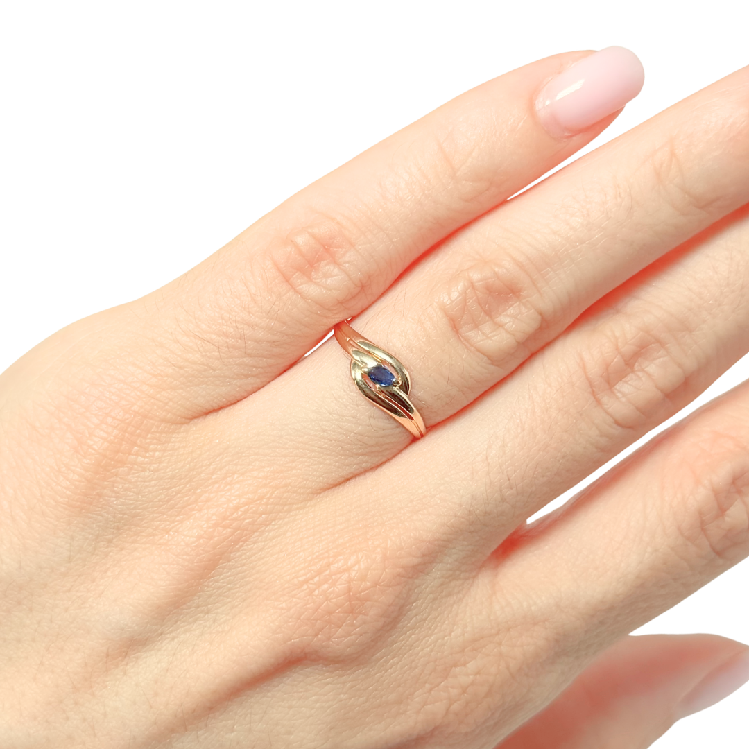 Bague Tourbillon - Or Jaune 750 & Saphir