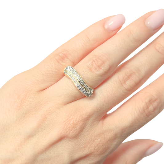 Bague Jonc - Or Jaune 750 & Diamants