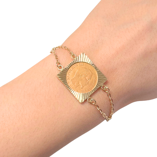 Bracelet Pièce - Or Jaune 750 & Pièce 10 Francs Napoléon
